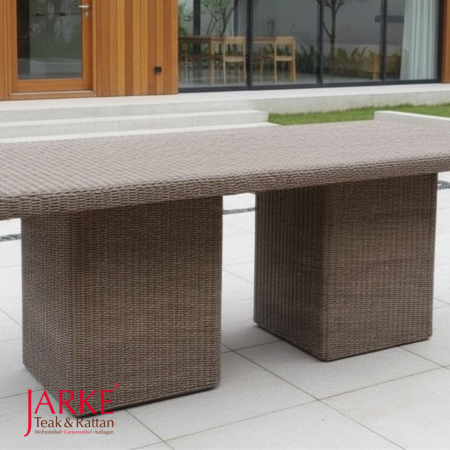 Outdoor Tisch "Roma" aus wetterfestem Ecolene-Geflecht/ Polyrattan