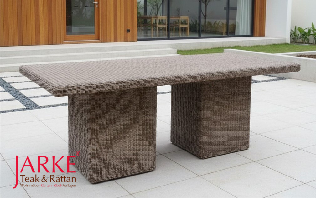 Outdoor Tisch "Roma" aus wetterfestem Ecolene-Geflecht/ Polyrattan