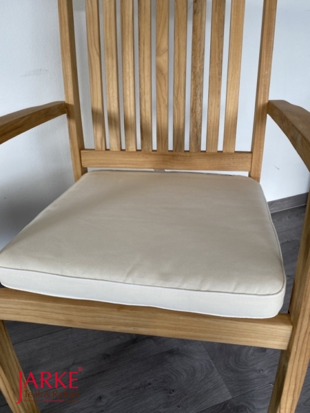 Sitzkissen mit Keder, Ecru, 48 x 48 cm