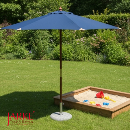 Blauer Sonnenschirm 2,10 Meter zum Knicken