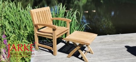 Teak Angulia Sessel mit Fußhocker