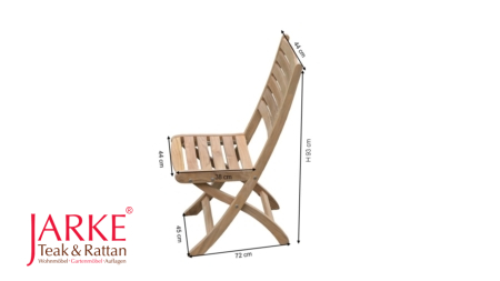 Teak Klappstuhl Louis, ohne Armlehnen, exakte Maße
