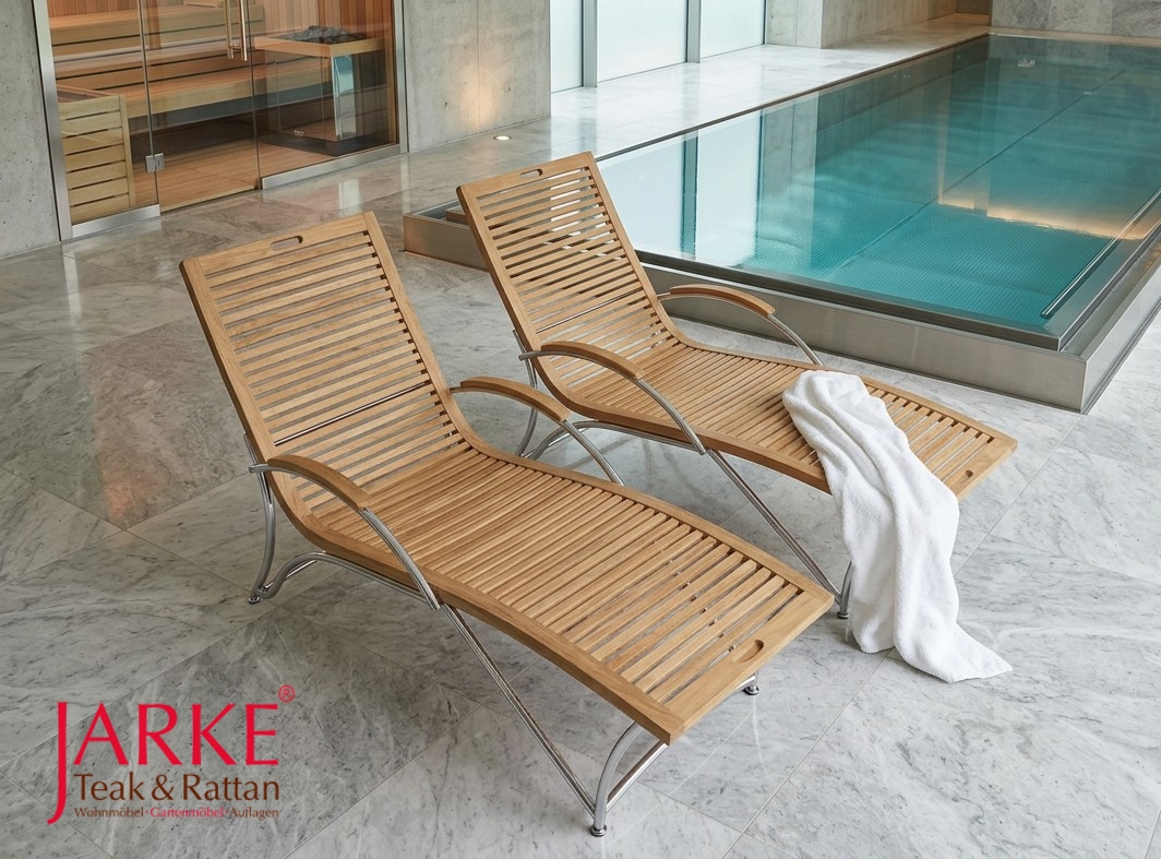 Teak Liege Guila am Pool