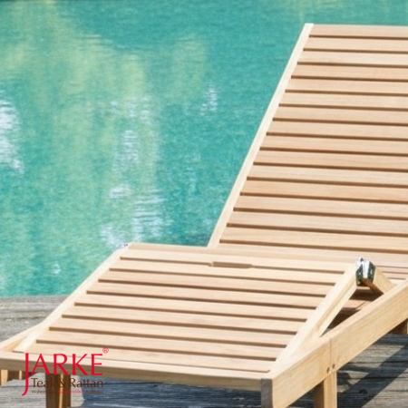 Teak Liege Klassik mit verstellbarem Kopf und Fußteil