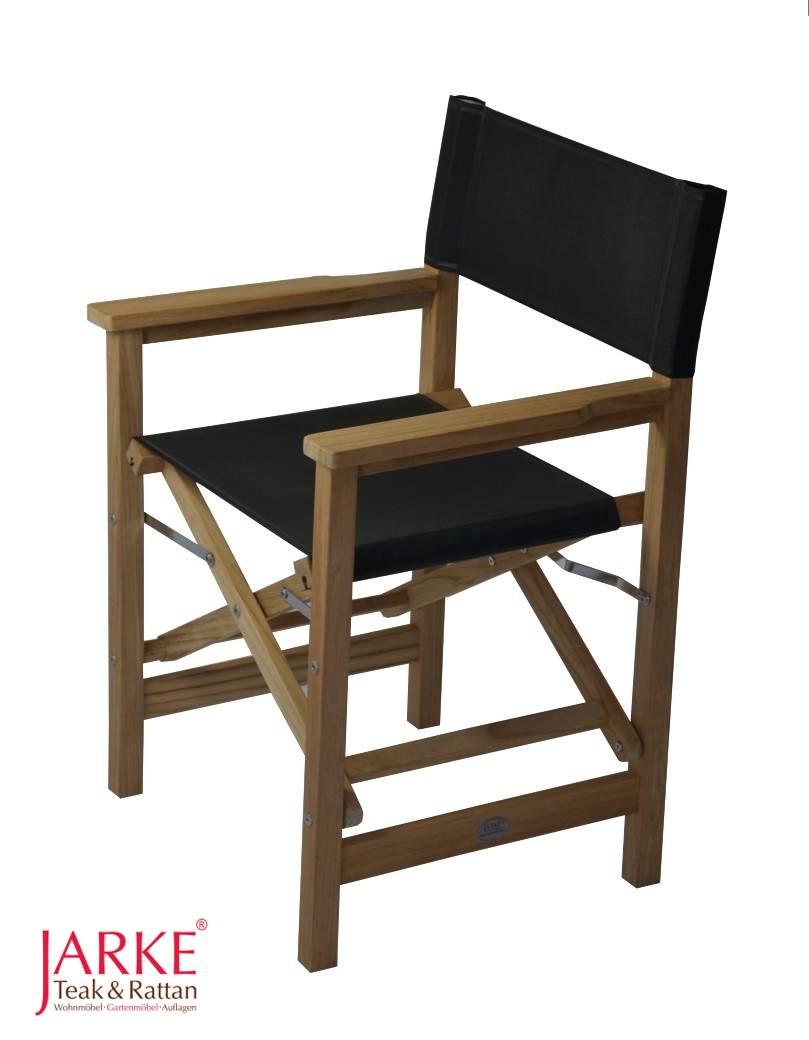 Teak Regiestuhl Schwarz bei Jarke Teak Gartenmöbel