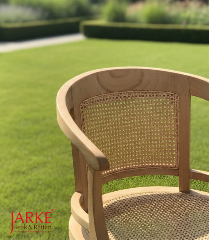 Teak Sessel mit Wiener Geflecht