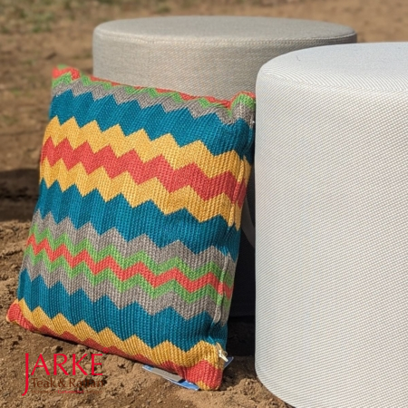 Outdoor Zierkissen Olefin, im Zickzack Muster Stripe