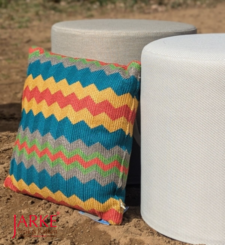 Outdoor Zierkissen Olefin, im Zickzack Muster Stripe