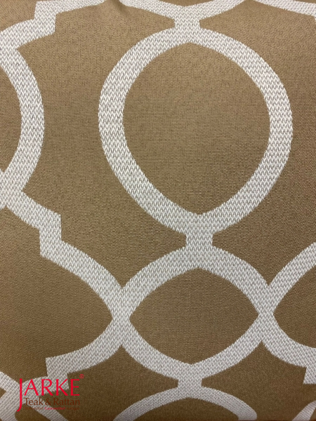 Olefin Zierkissen mit geometrischen Print beige + weiß