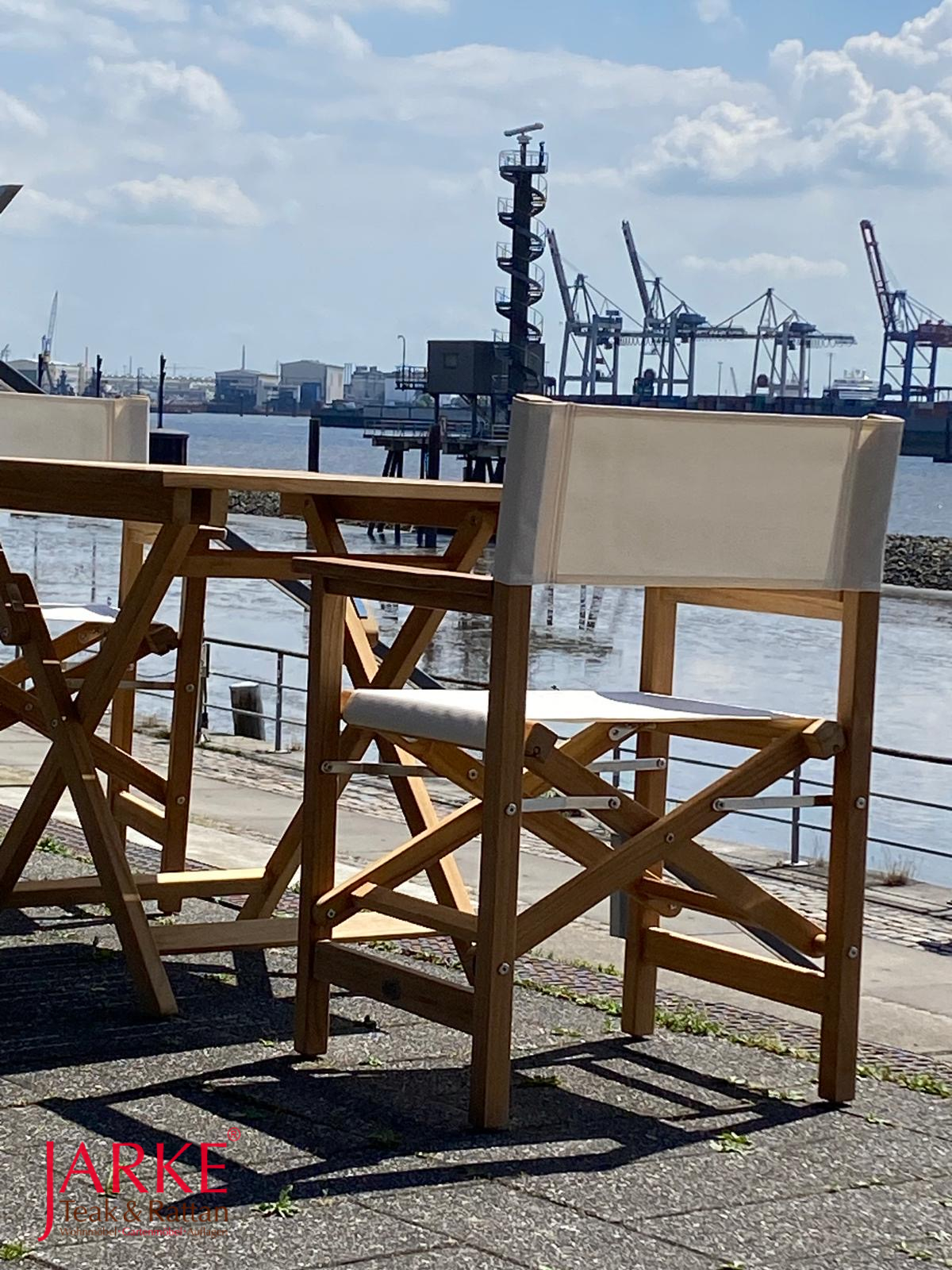Teak Regiestuhl Bristol, weiß