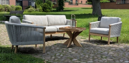 Loungeset Panama, mit Rope-Geflecht und Outdoor-Polstern