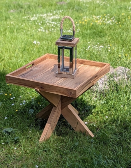 Teak Tablett-Tisch in 3 Größen