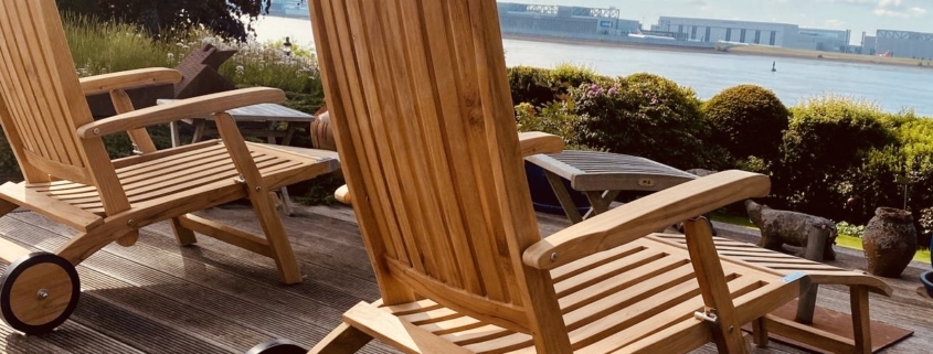 Teak Deckchair Alster, mit Rädern