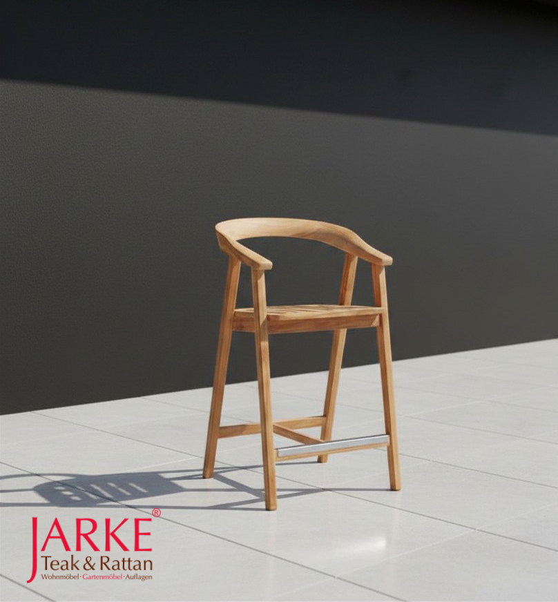Teak Barhocker "Hilja" im Scandi Look