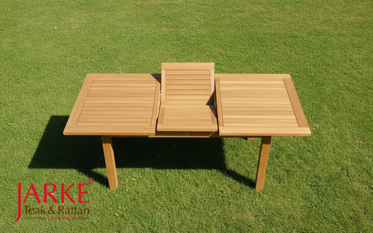 Teak Ausziehtisch "New Design" aus FSC Teakholz