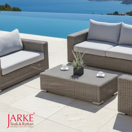 Outdoor Loungeset Livian inkl. Outdoor-Auflagen aus Olefin