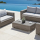Outdoor Loungeset Livian inkl. Outdoor-Auflagen aus Olefin