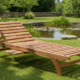 Teakholz Liege, extra breit mit 80 cm