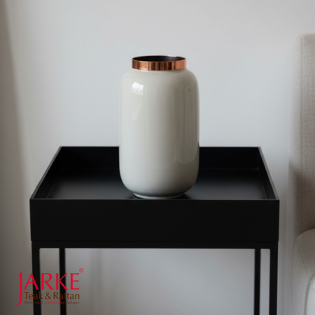 Vase "Saigon", olive, mit Kuperrrand