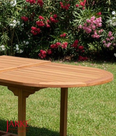 Teak Ausziehtisch Klassik, oval, in div. Größen