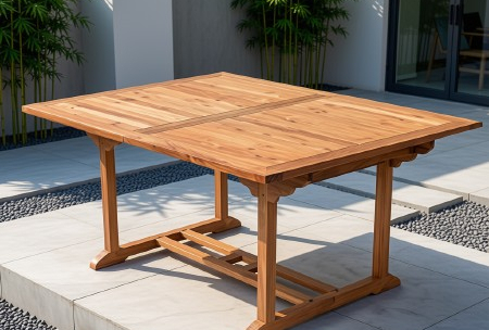 Teak Ausziehtisch Klassik, 120 x 140/ 200 cm