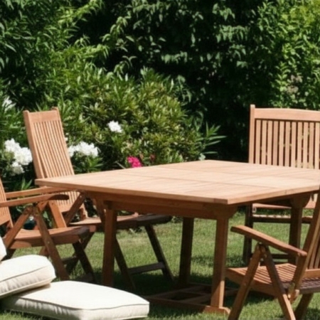 Teak Ausziehtische Klassik, Tischplatte 3 cm