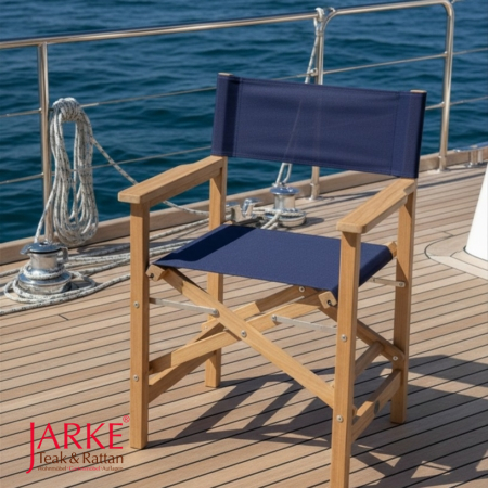 Teak Regiestuhl Bristol, Blau