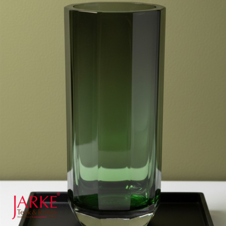 Dekorative Glas Vase mit Schliff, Grün