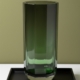 Dekorative Glas Vase mit Schliff, Grün