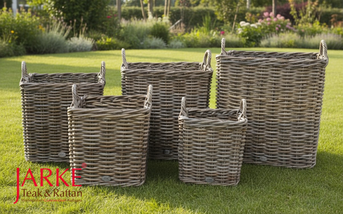Quadratische Rattan Körbe in 5 Größen