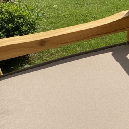 Bankauflage Taupe mit Volant, 210 cm Länge