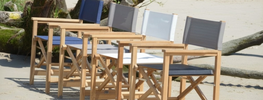 Teak Registühle am Elbstrand Teak Registühle am Elbstrand
