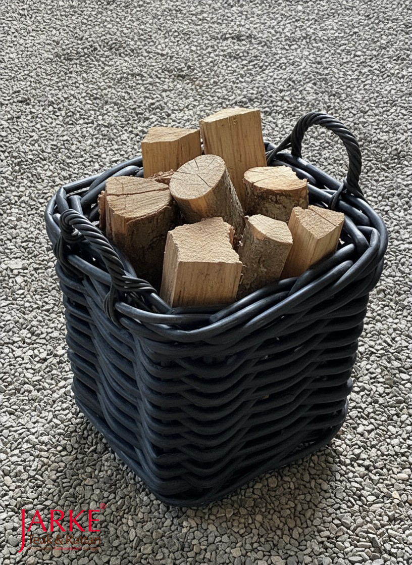 Quadratische Kubu Körbe in 2 Größen, matt schwarz