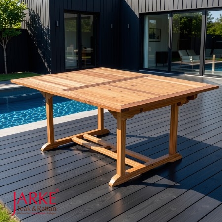 Teak Ausziehtisch Klassik, 120 x 140 – 200 cm