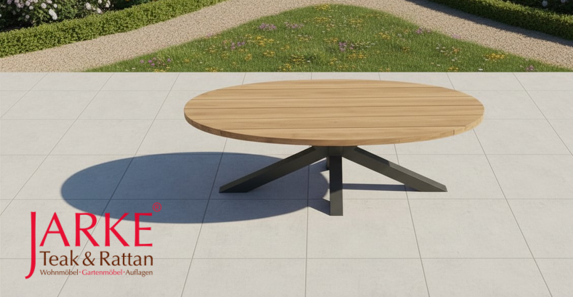 Teak Tisch "Kira" in Elipsenform