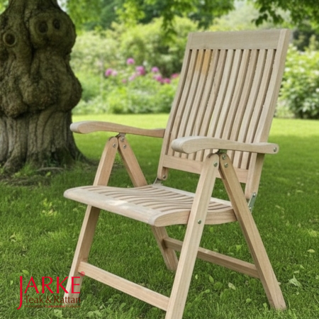 Teak Hochlehner mit Patina, Ausstellungsstück