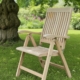 Teak Hochlehner mit Patina, Ausstellungsstück