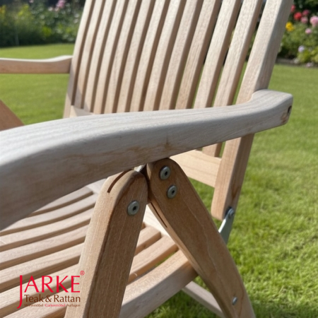 Teak Hochlehner mit Patina, Ausstellungsstück
