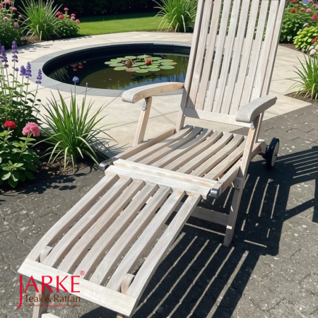 Teak Deckchair Alster, mit grauer Patina, reduziert