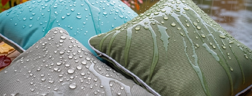 Outdoor Kissen aus Olefin, im Regen