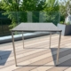 Outdoor Tisch, 80 x 80 cm, Tischplatte aus Ecolene Geflecht, Edelstahlbeine